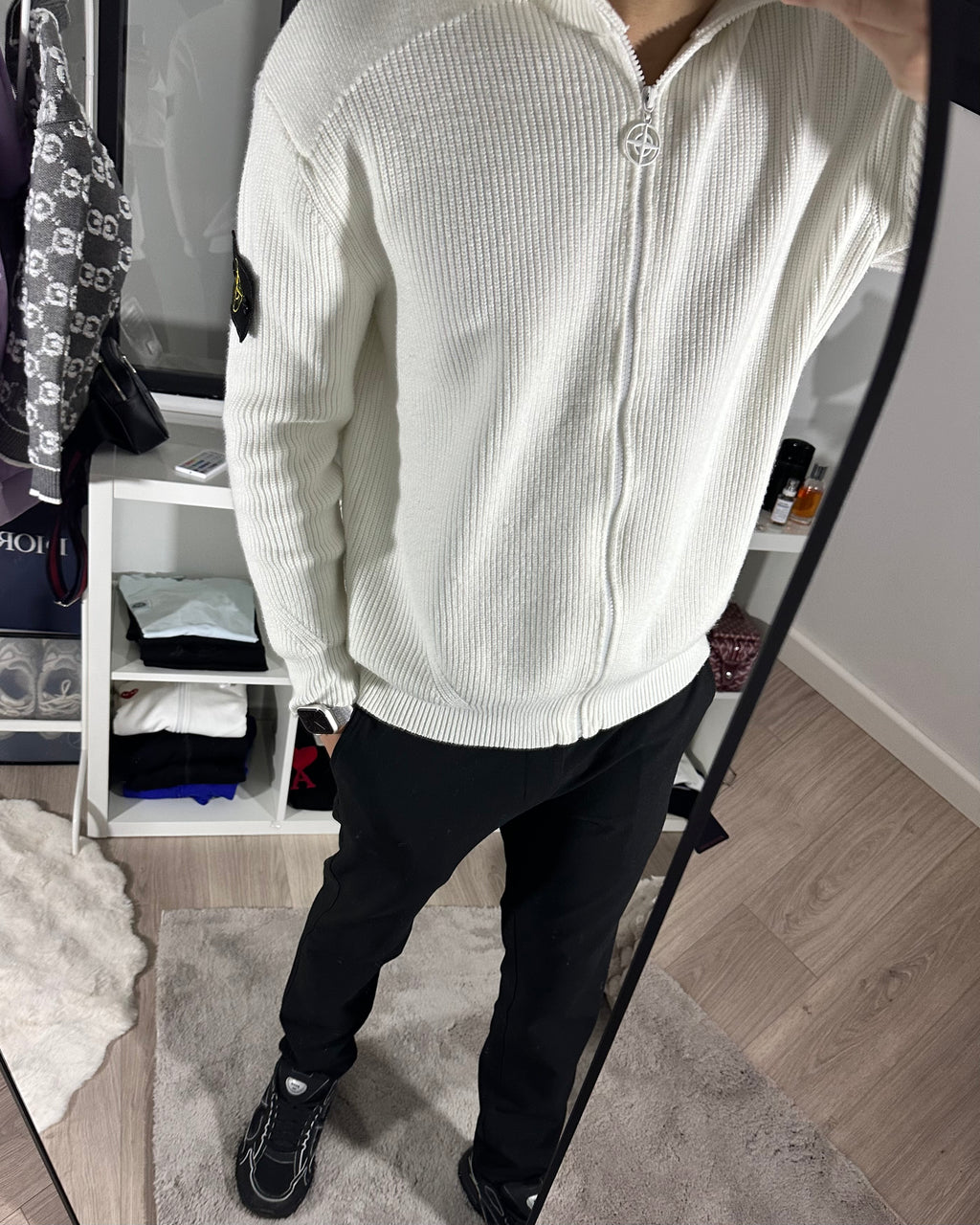 Gilet Stone Island en maille Blanc