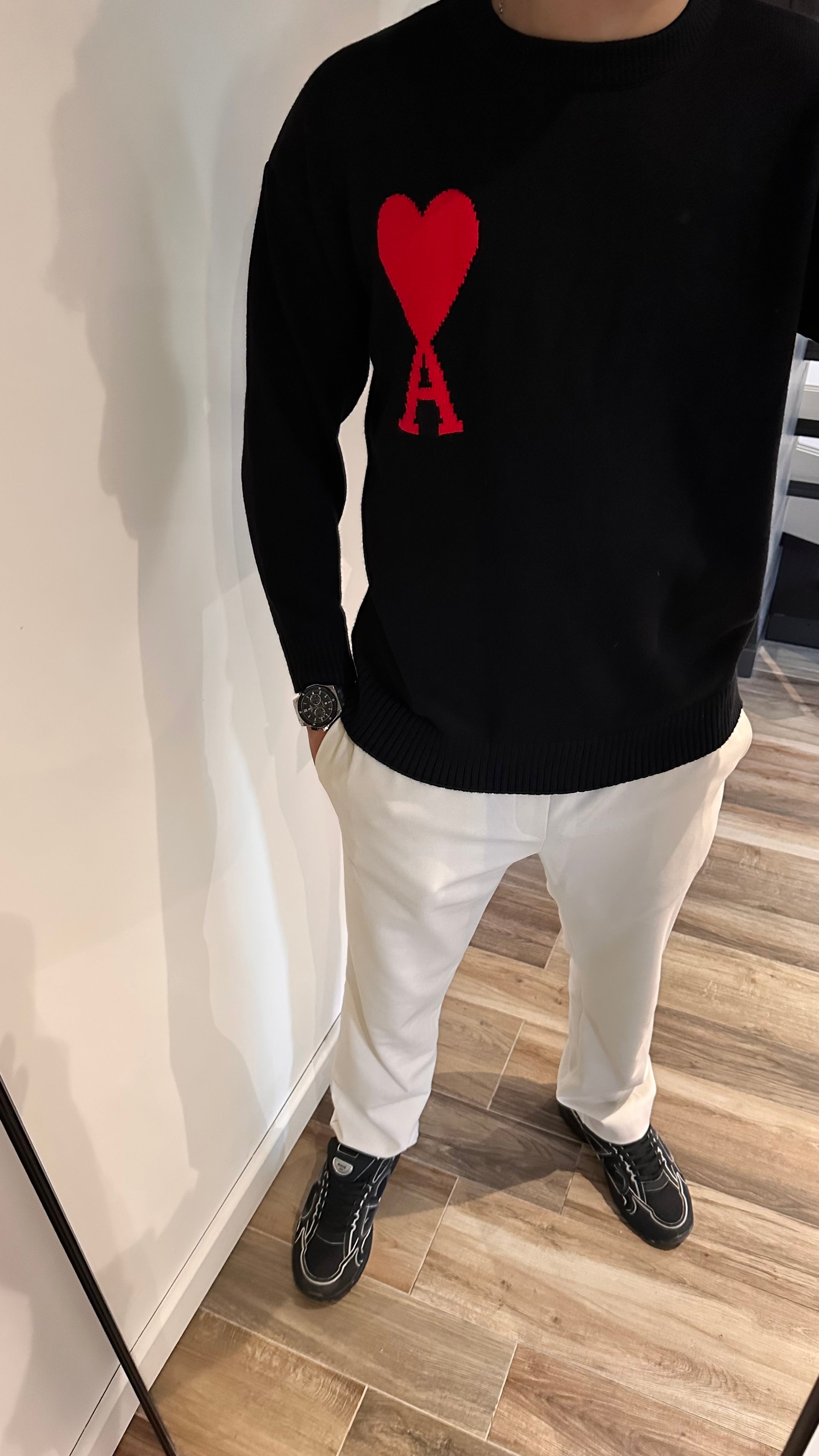 Pull Ami Paris en laine Noir