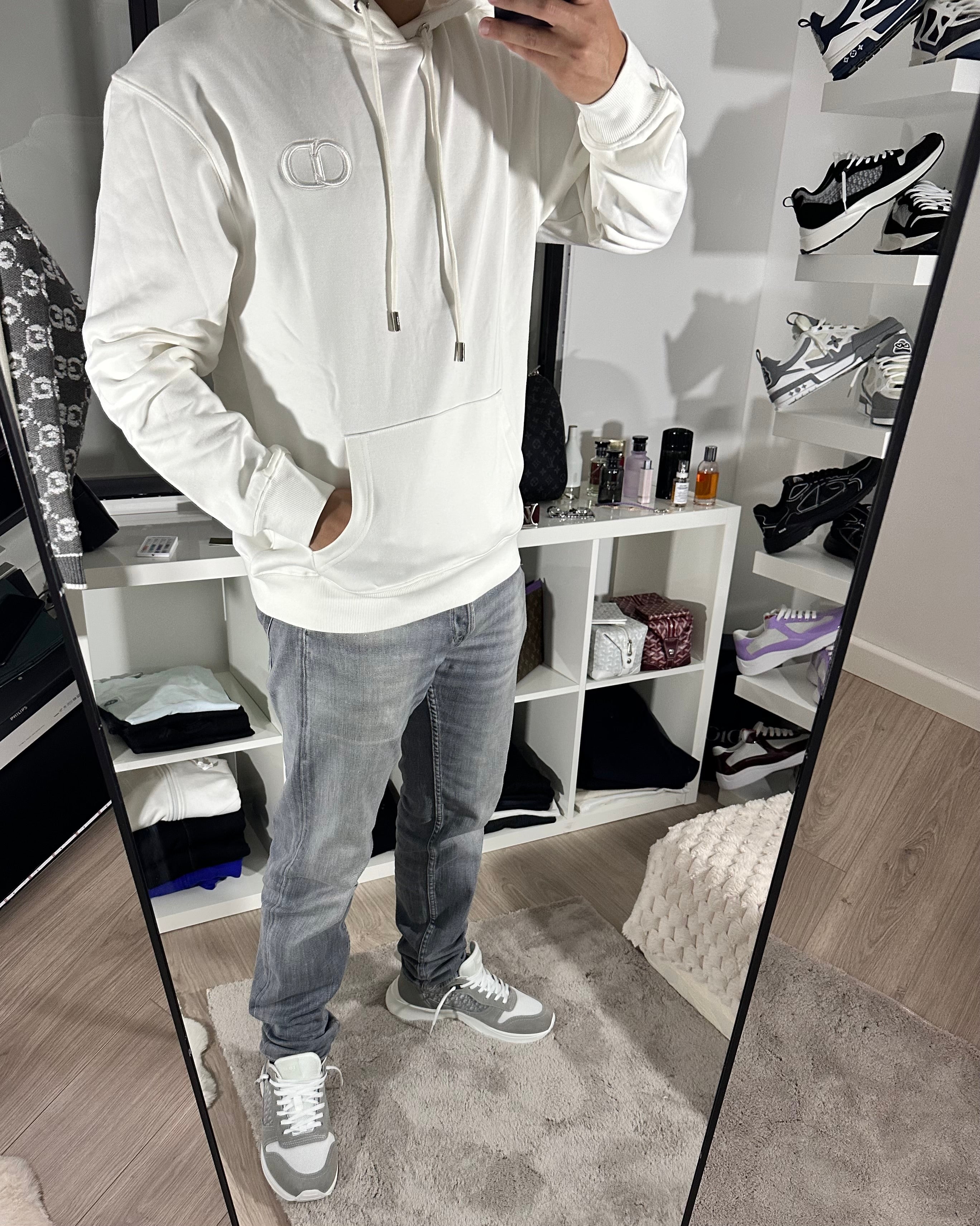 Pull Blanc à motif CD