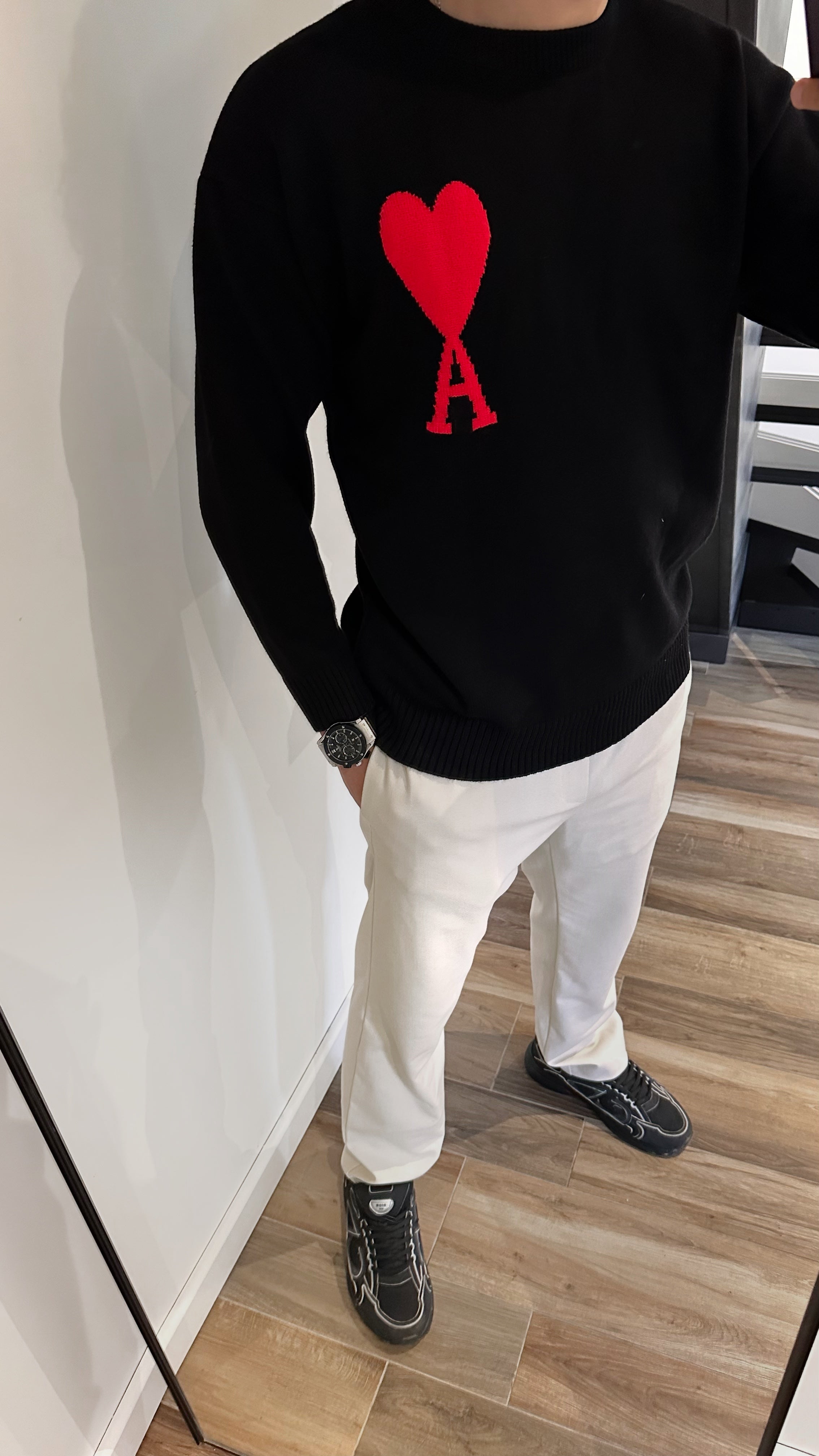 Pull Ami Paris en laine Noir