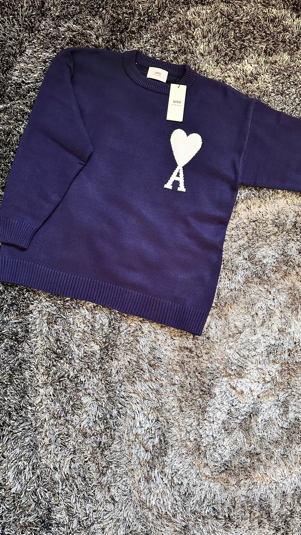 Pull Ami Paris en laine Bleu Marine