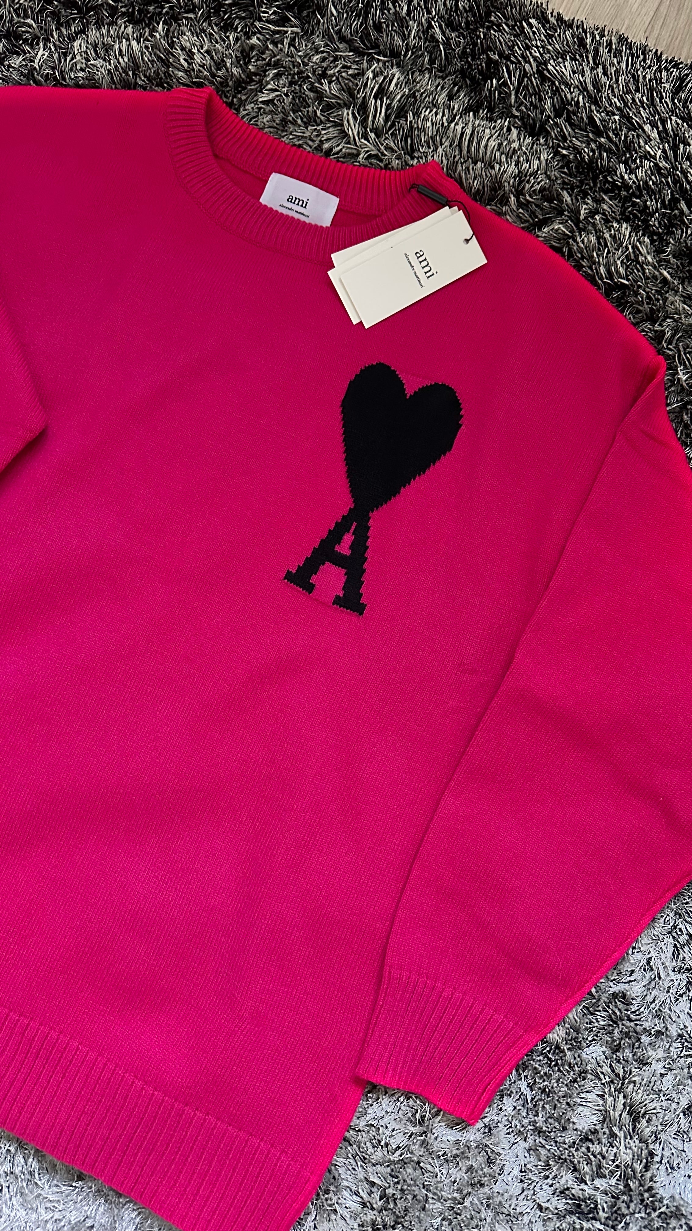 Pull Ami Paris en laine Rose