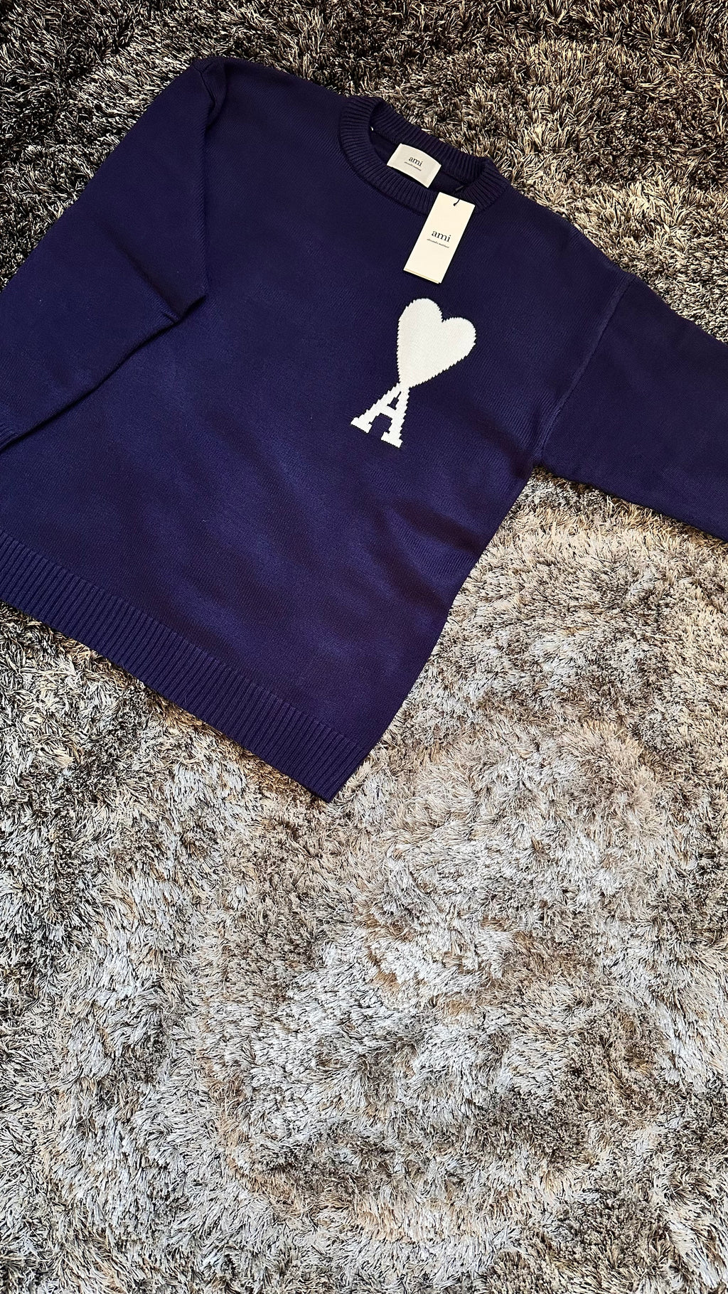 Pull Ami Paris en laine Bleu Marine