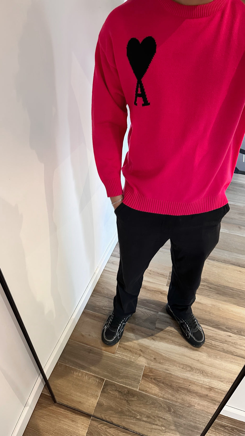 Pull Ami Paris en laine Rose