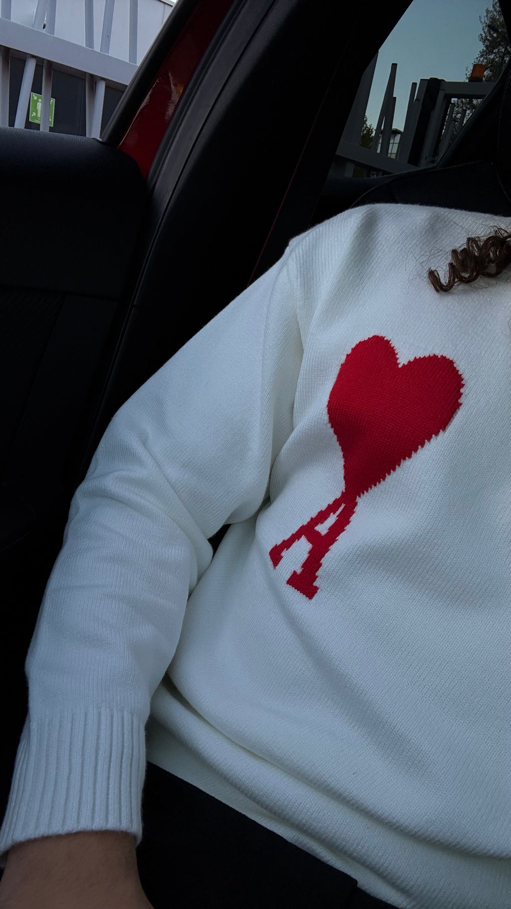 Pull Ami Paris En Laine Blanc