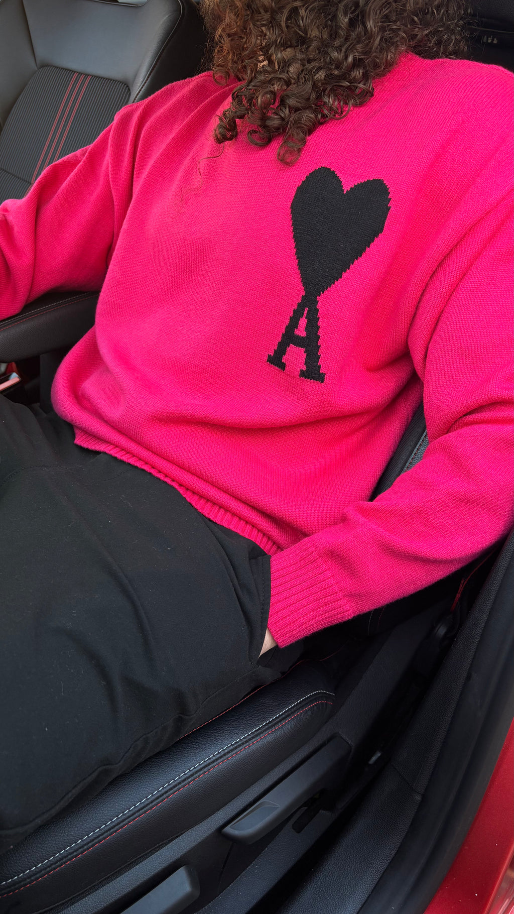 Pull Ami Paris en laine Rose