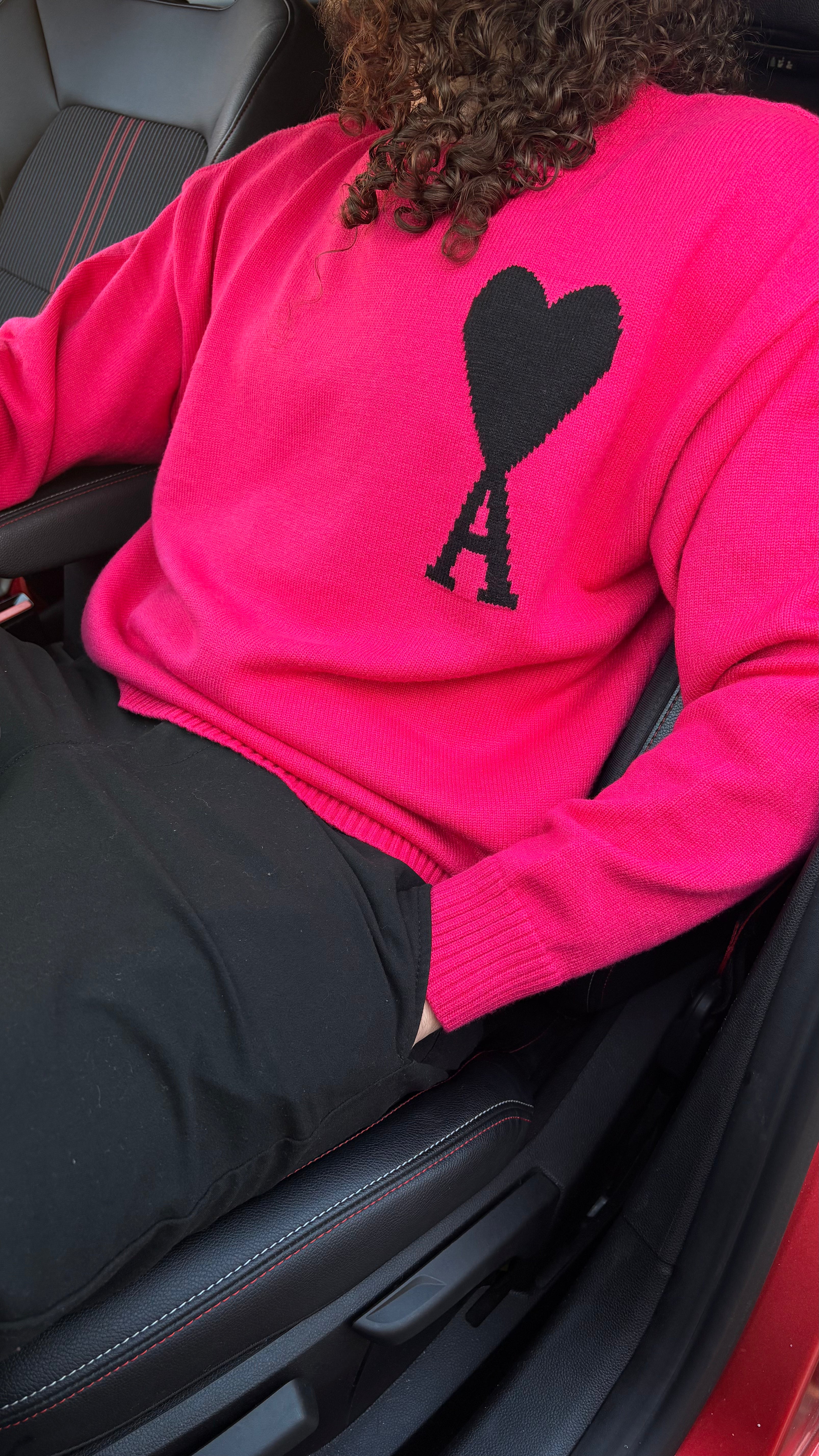 Pull Ami Paris en laine Rose