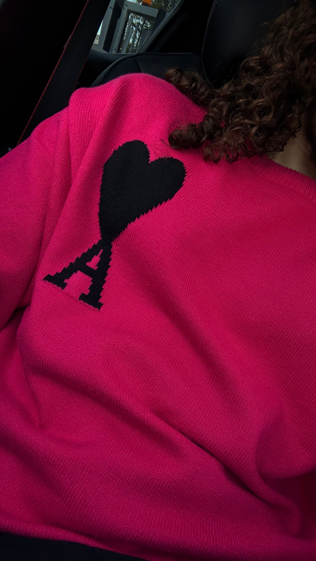 Pull Ami Paris en laine Rose