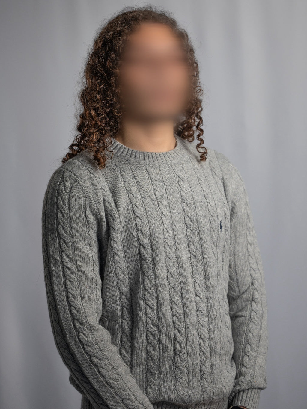 Pull Ralph Lauren Gris – Maille torsadée