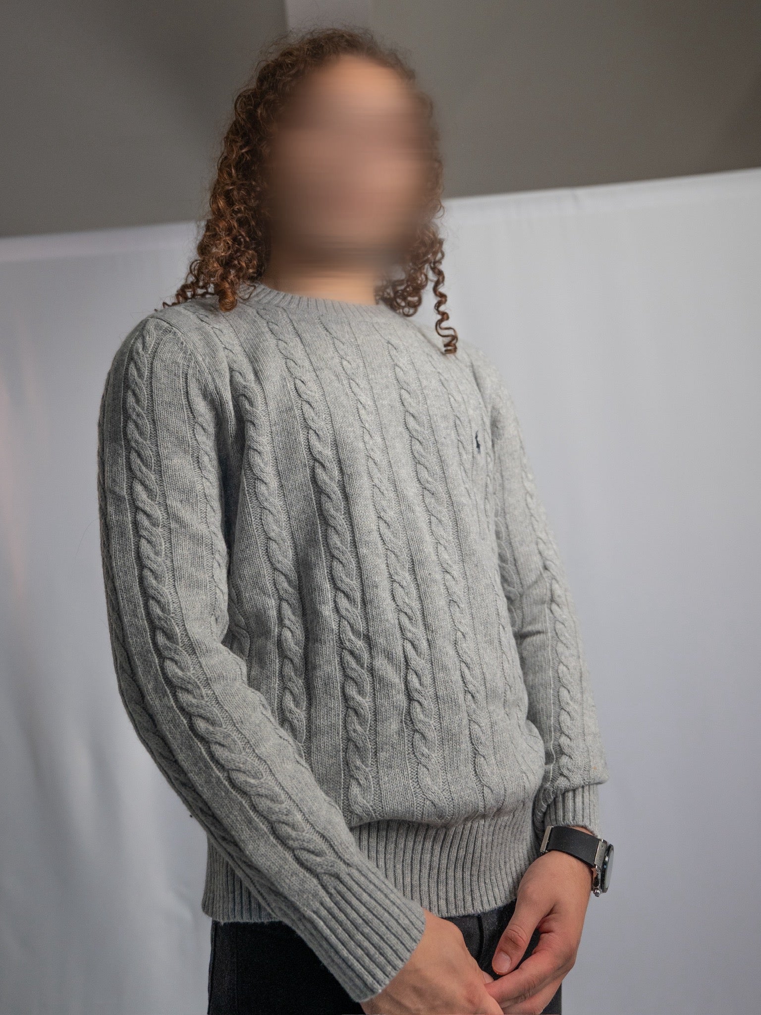 Pull Ralph Lauren Gris – Maille torsadée