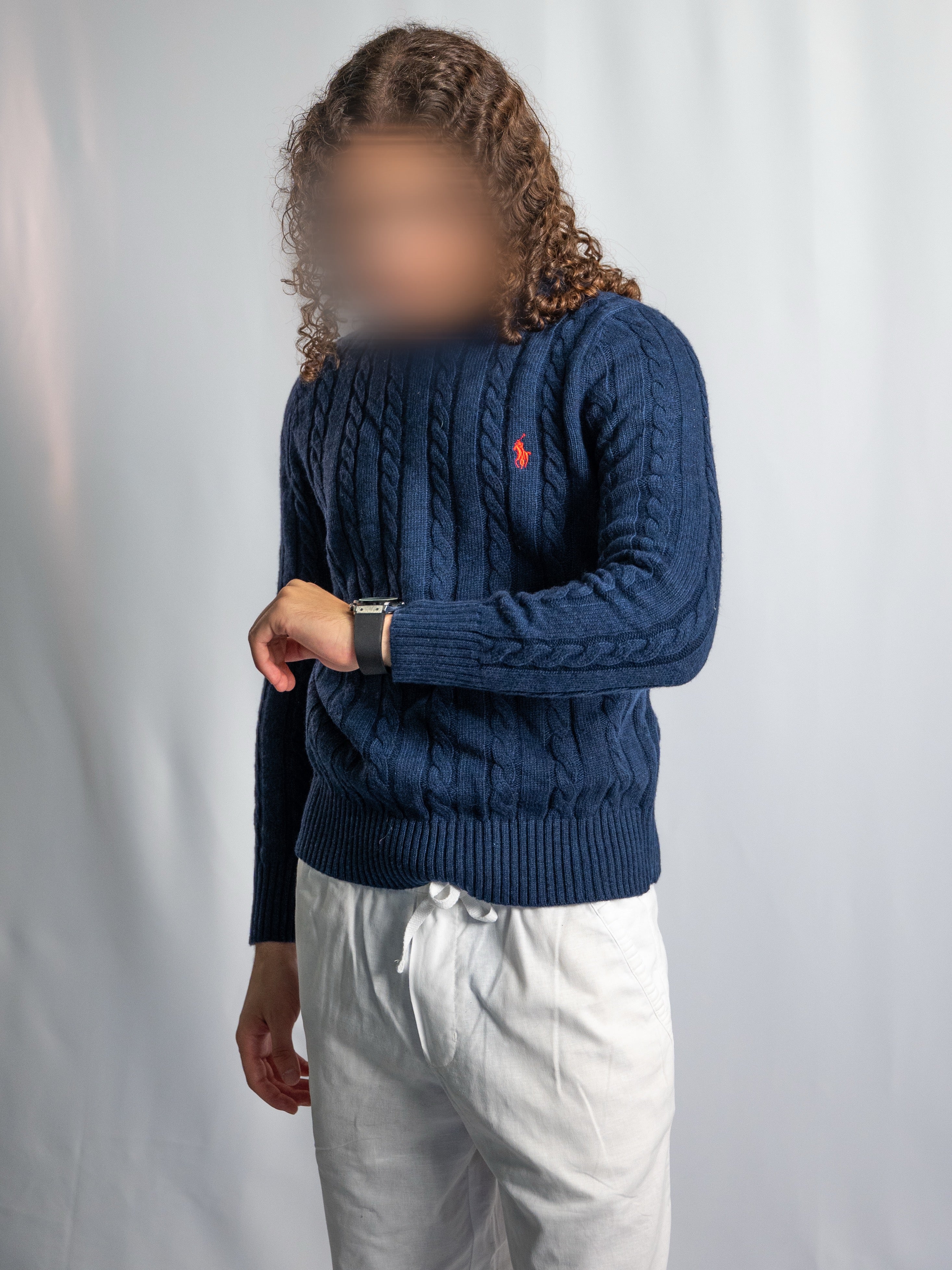 Pull Ralph Lauren Bleu Marine – Maille torsadée