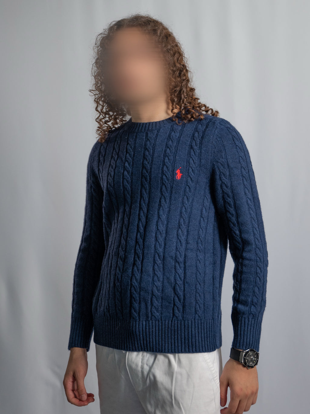 Pull Ralph Lauren Bleu Marine – Maille torsadée