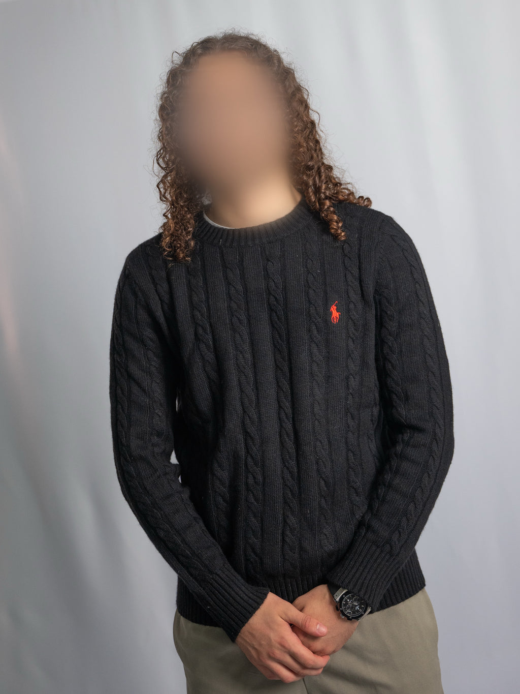 Pull Ralph Lauren Noir – Maille torsadée