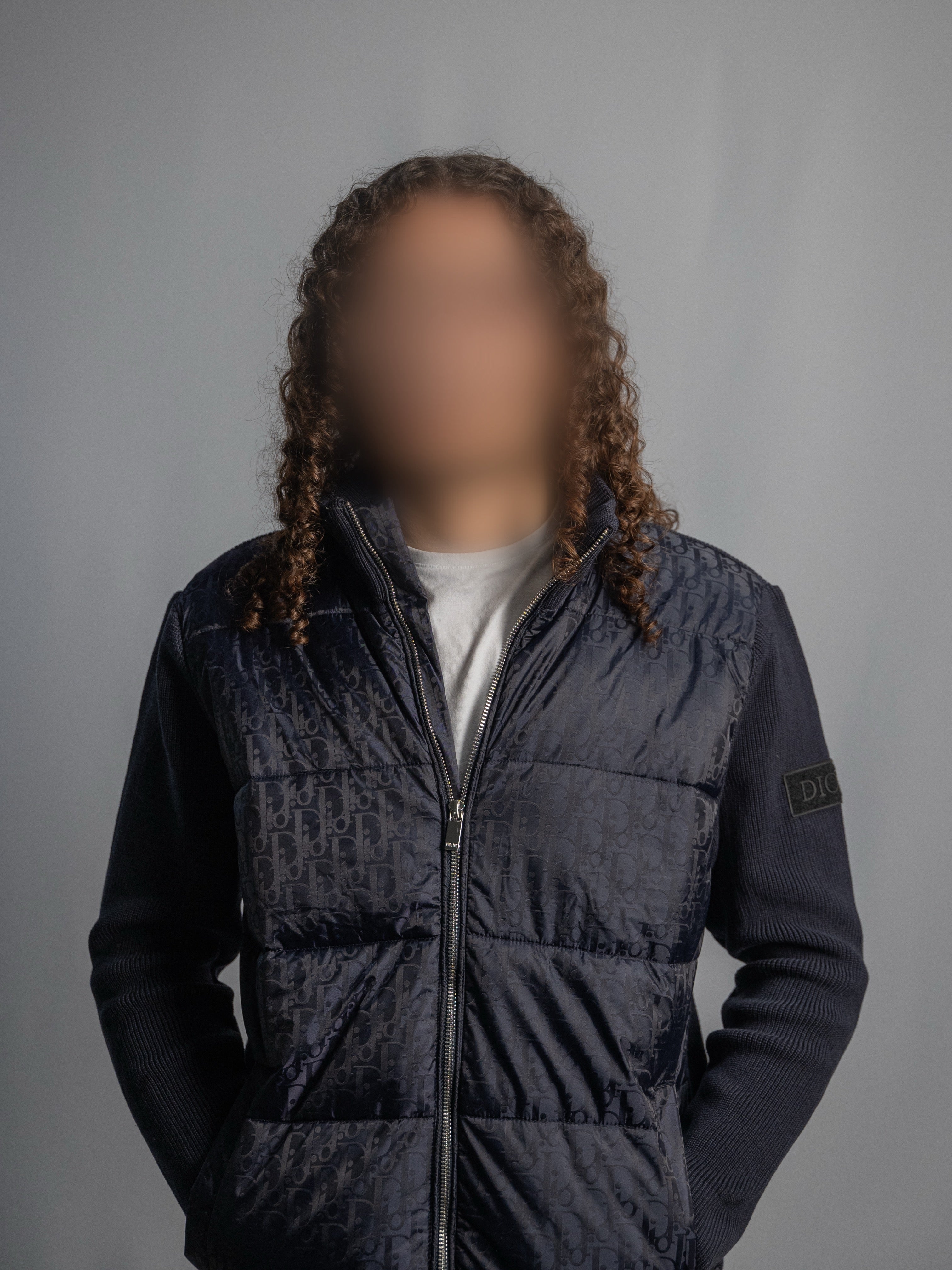 Veste Dior Oblique Marine  Manches en maille