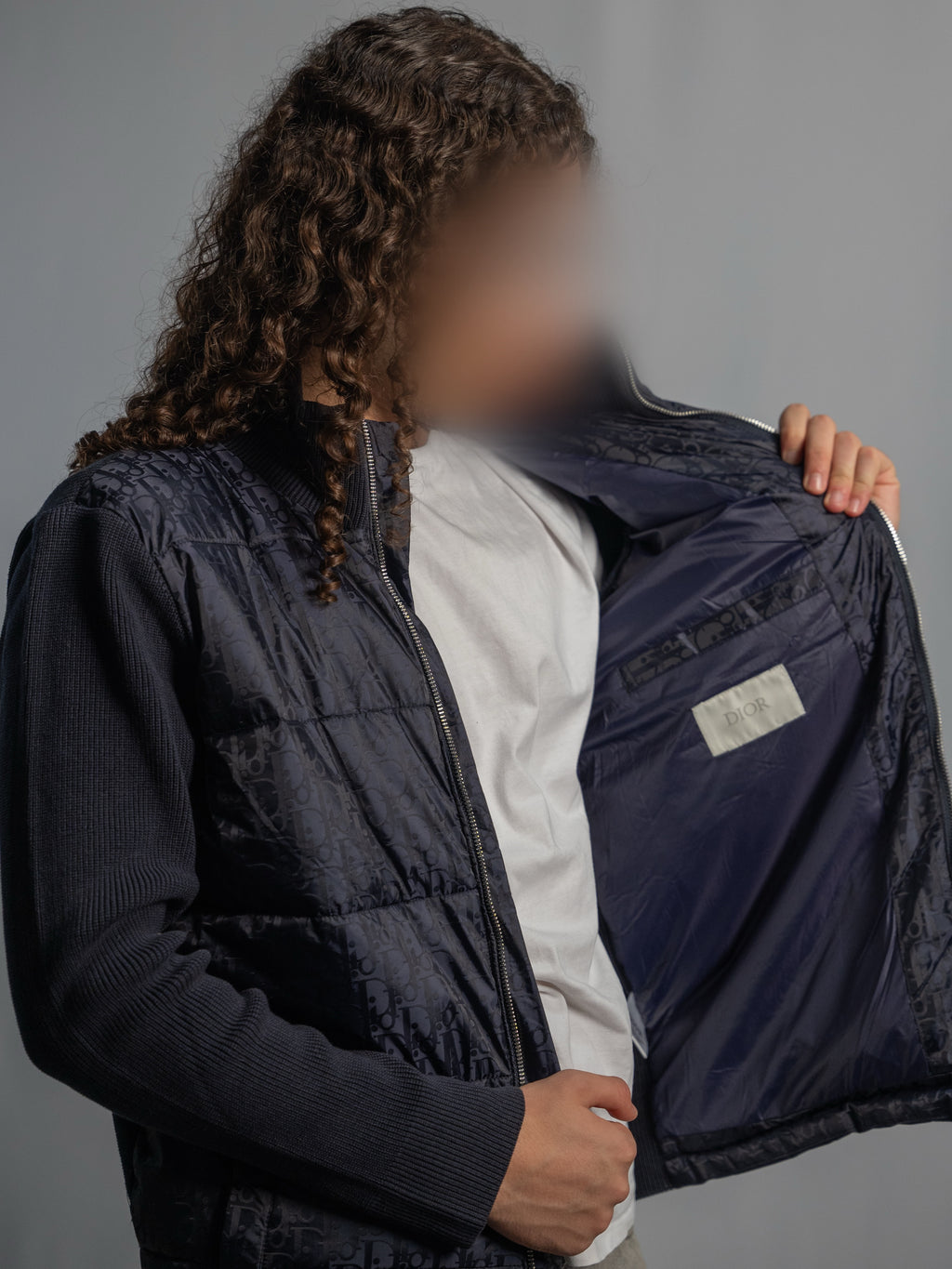 Veste Dior Oblique Marine  Manches en maille