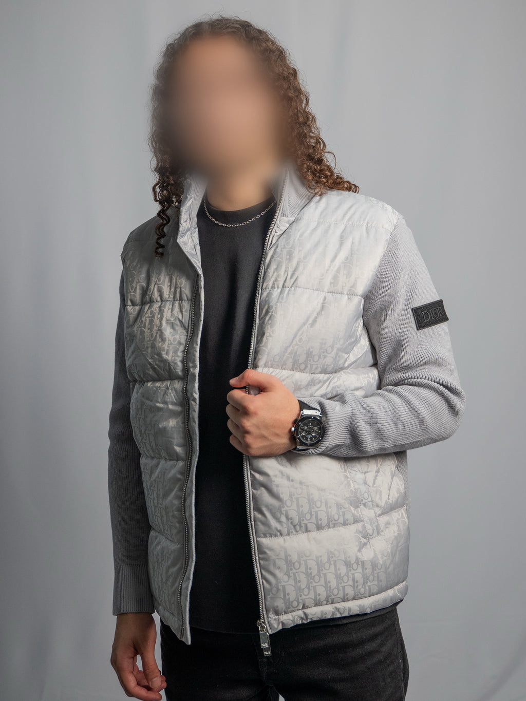 Veste Dior Oblique Grise – Manches en maille