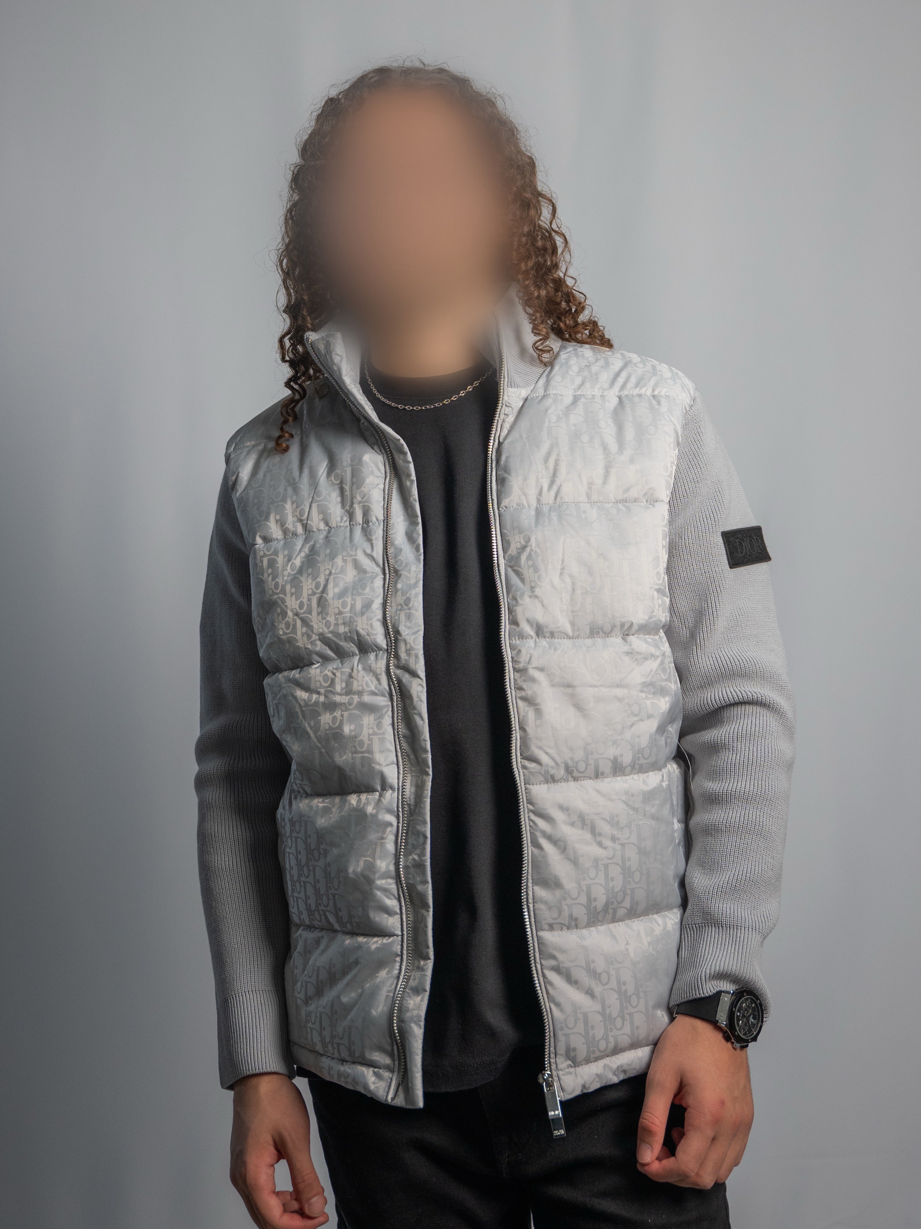 Veste Dior Oblique Grise – Manches en maille