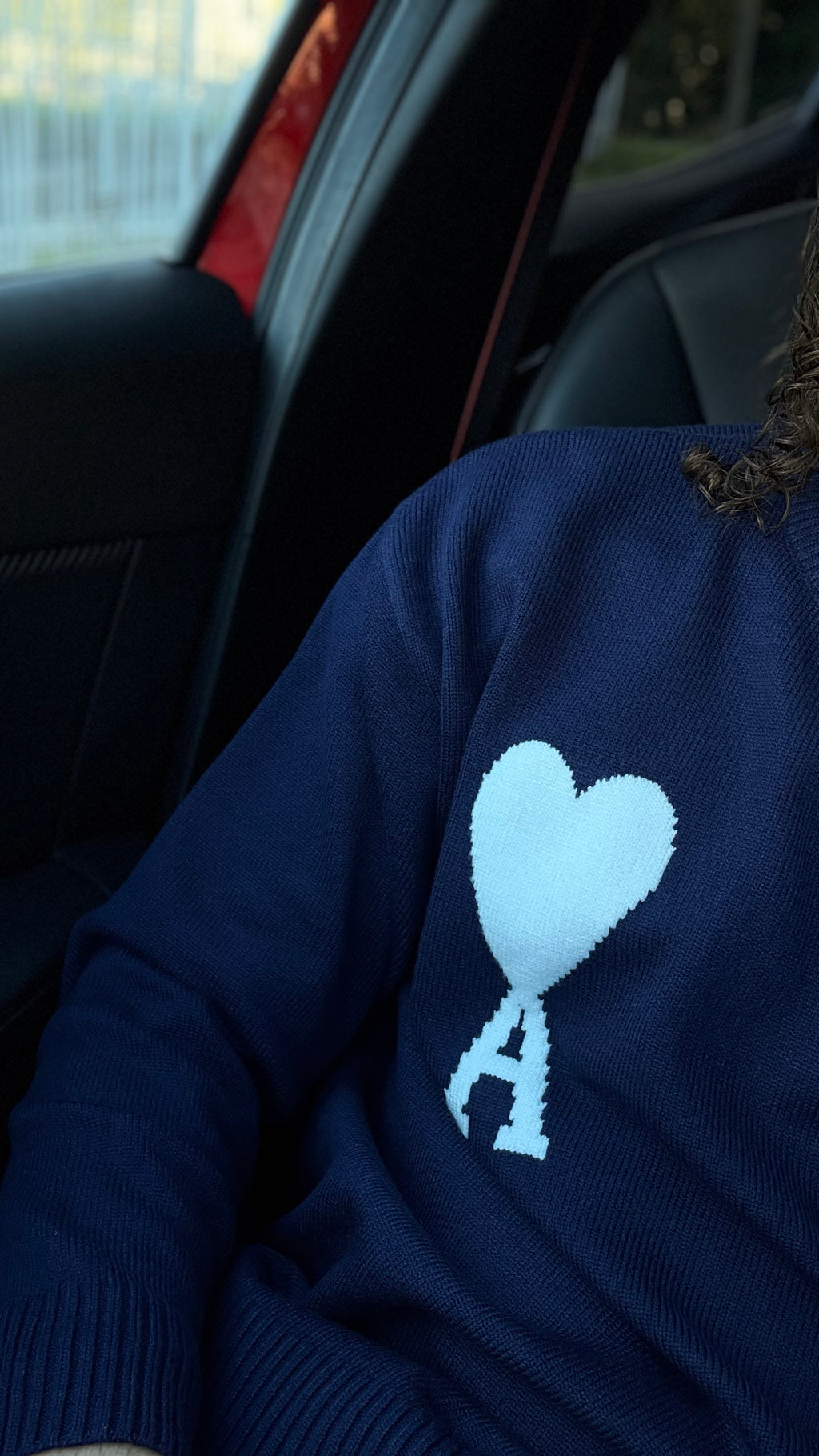 Pull Ami Paris en laine Bleu Marine