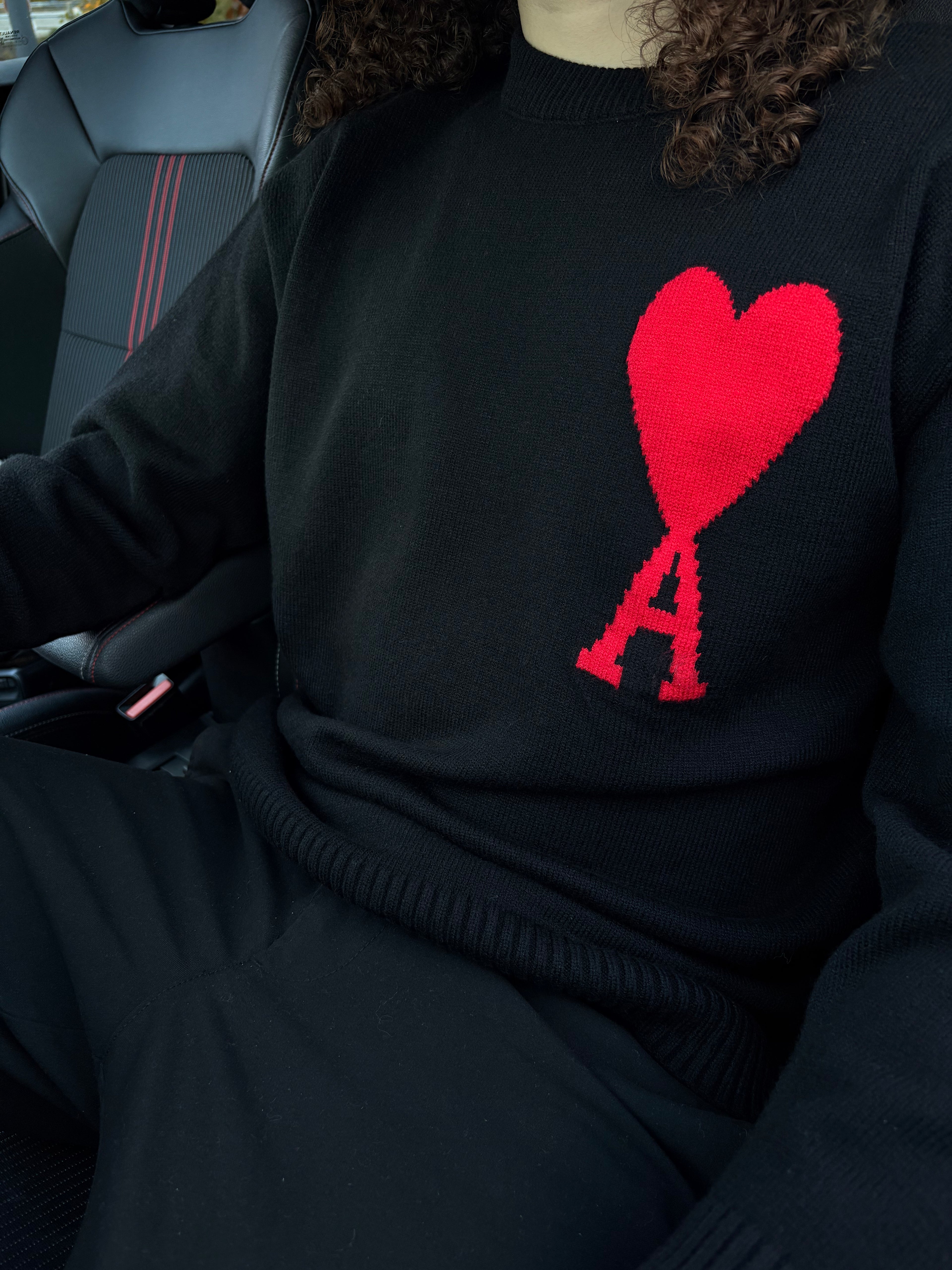 Pull Ami Paris en laine Noir