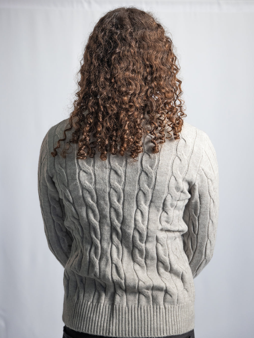 Pull Ralph Lauren Gris – Maille torsadée zip