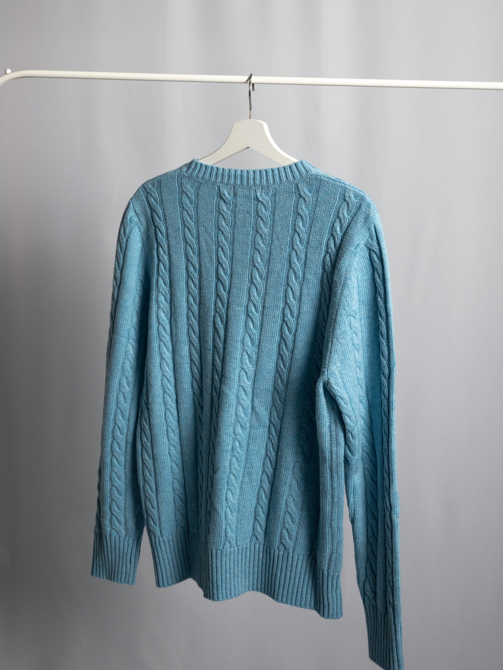 Pull Ralph Lauren Bleu Clair – Maille torsadée