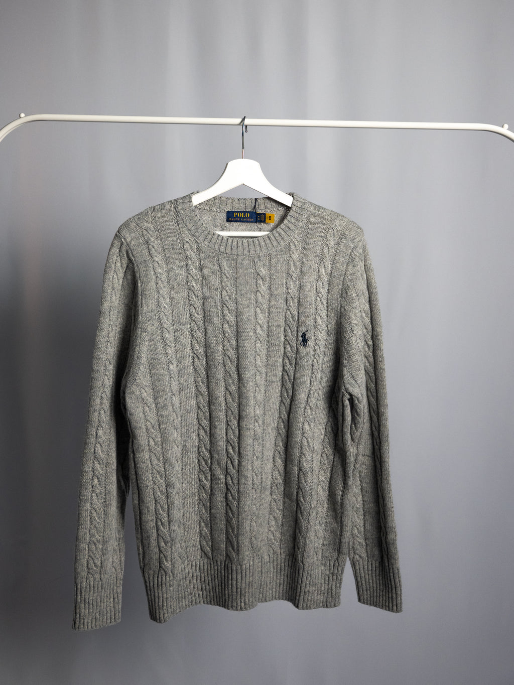Pull Ralph Lauren Gris – Maille torsadée