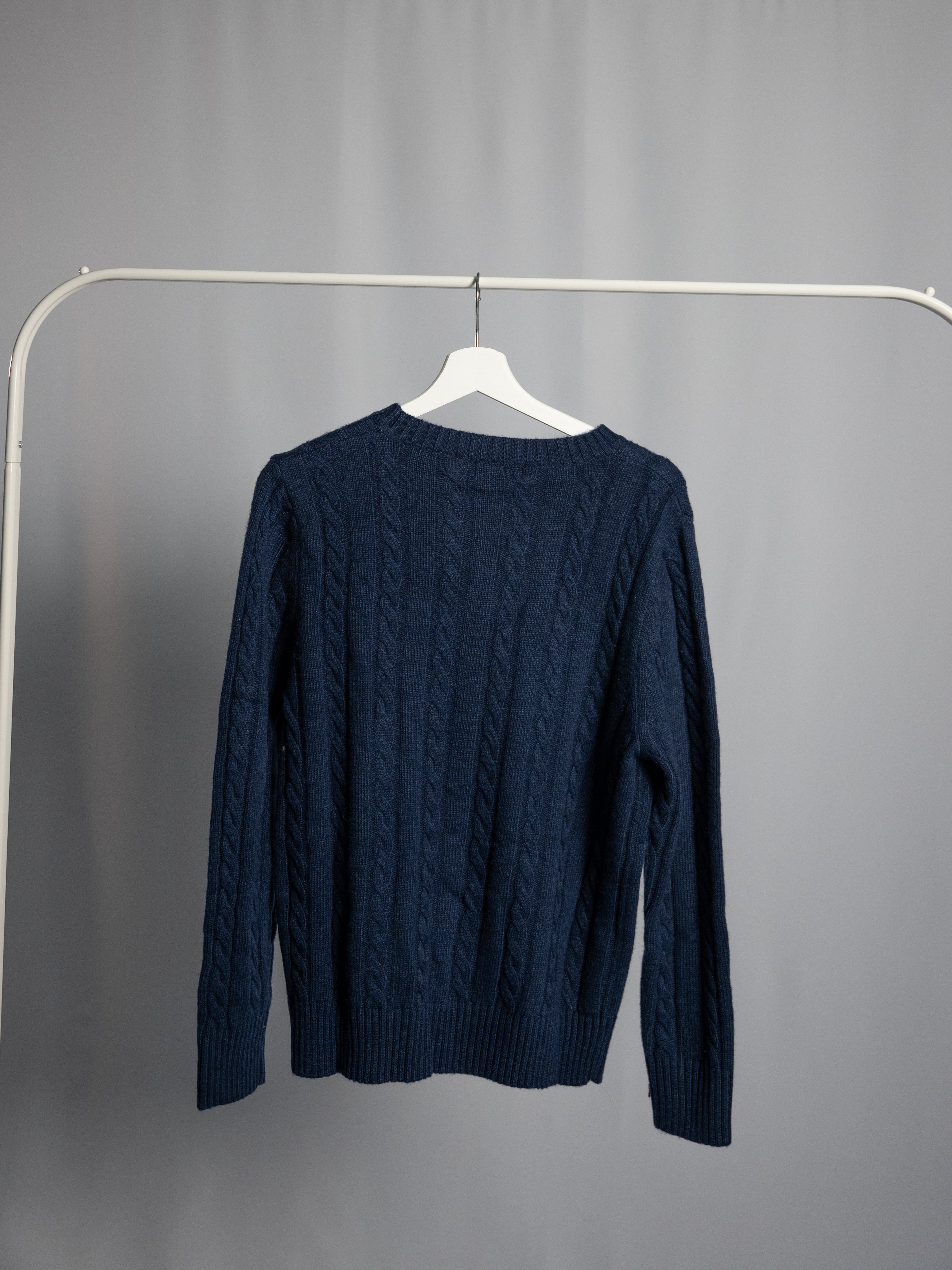 Pull Ralph Lauren Bleu Marine – Maille torsadée