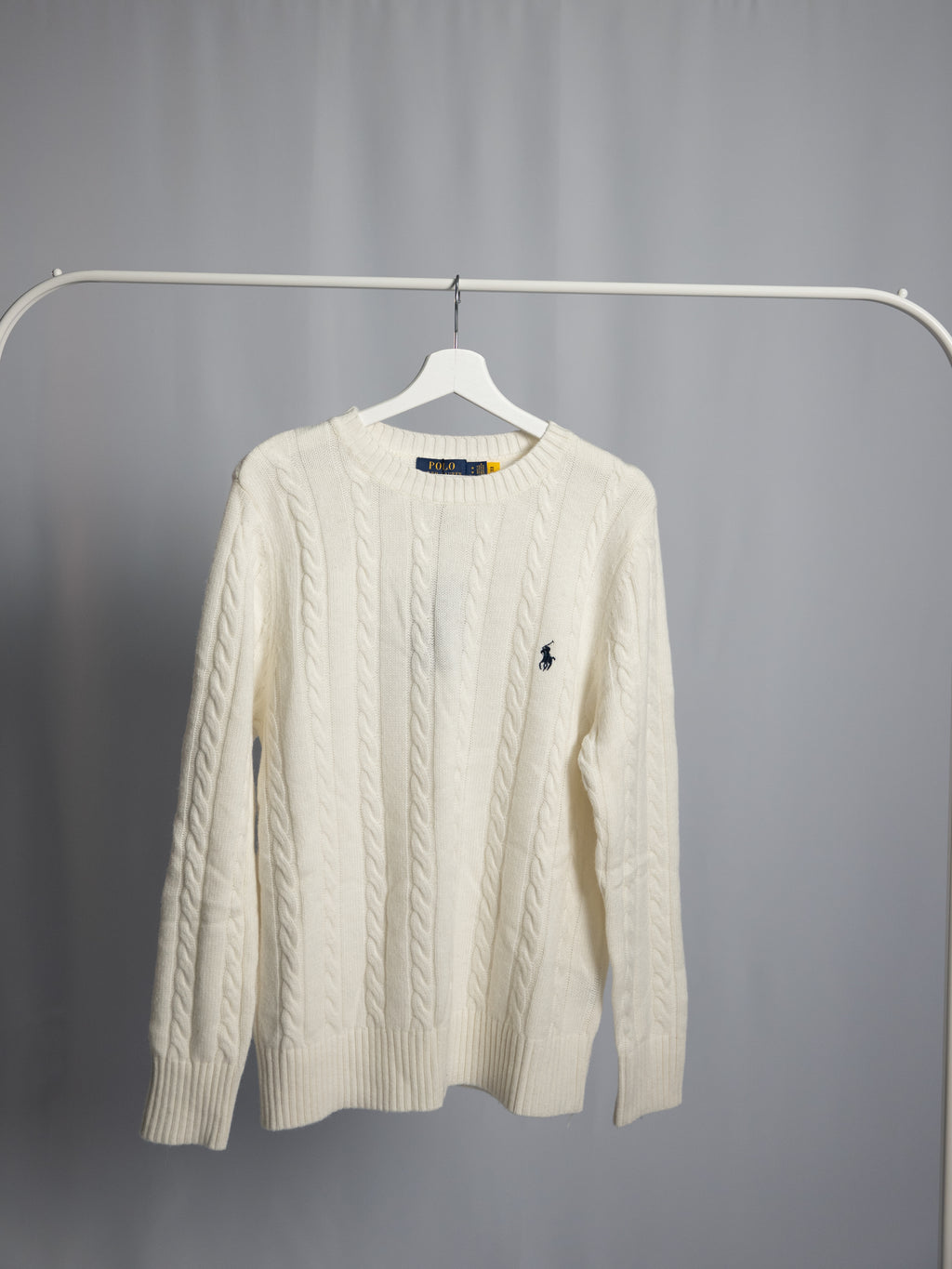 Pull Ralph Lauren Blanc – Maille torsadée