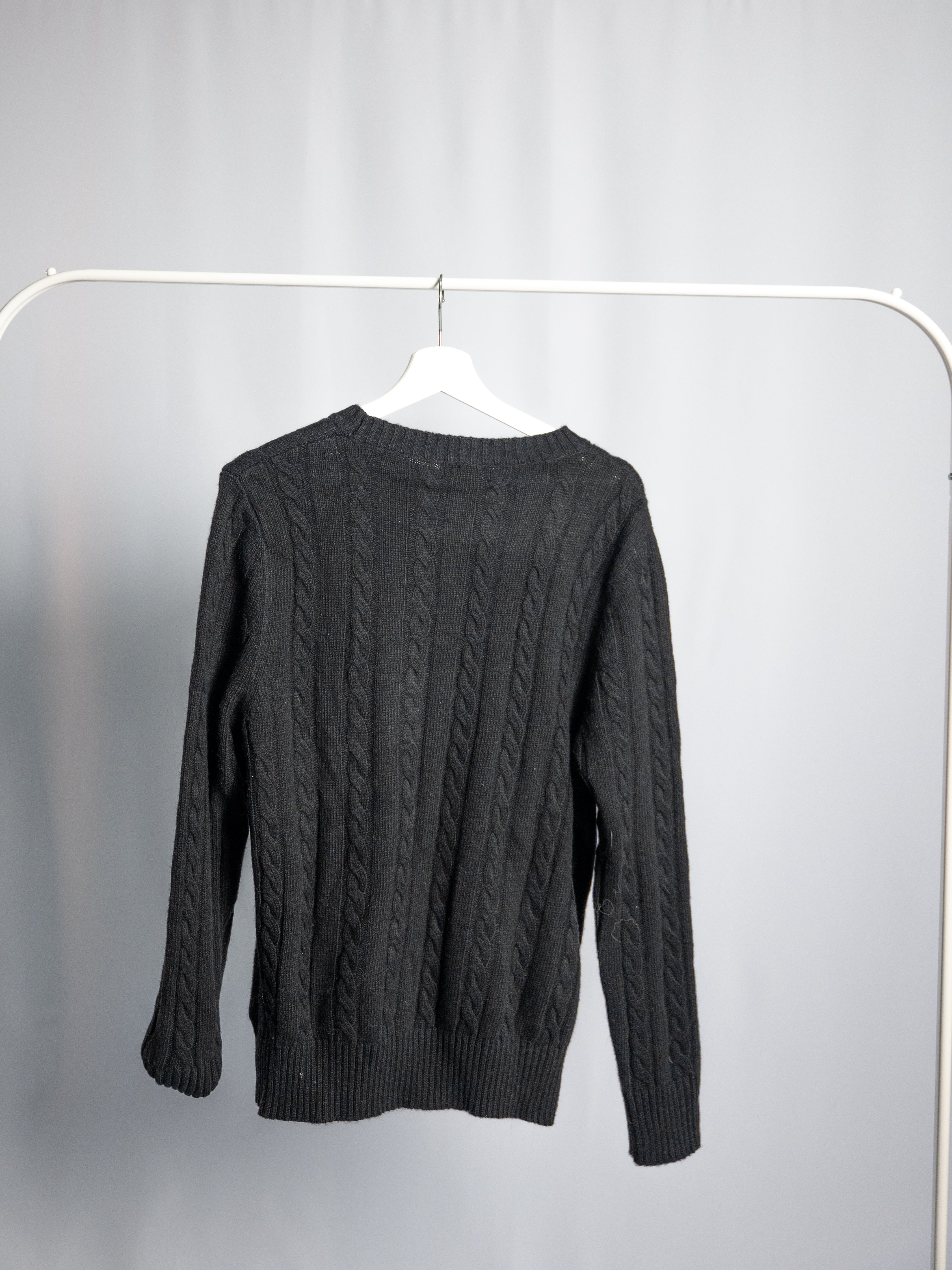 Pull Ralph Lauren Noir – Maille torsadée