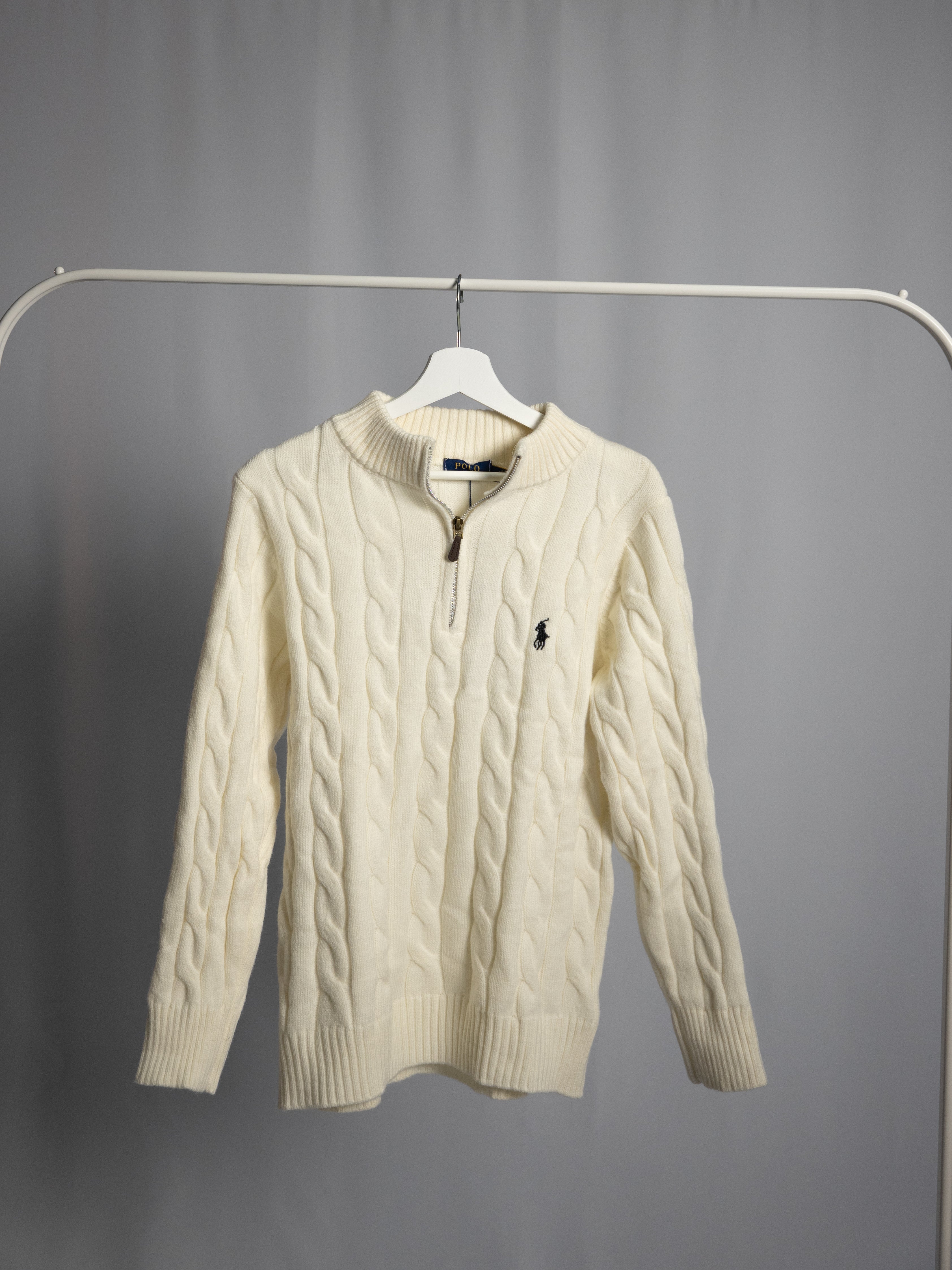 Pull Ralph Lauren Blanc – Maille torsadée