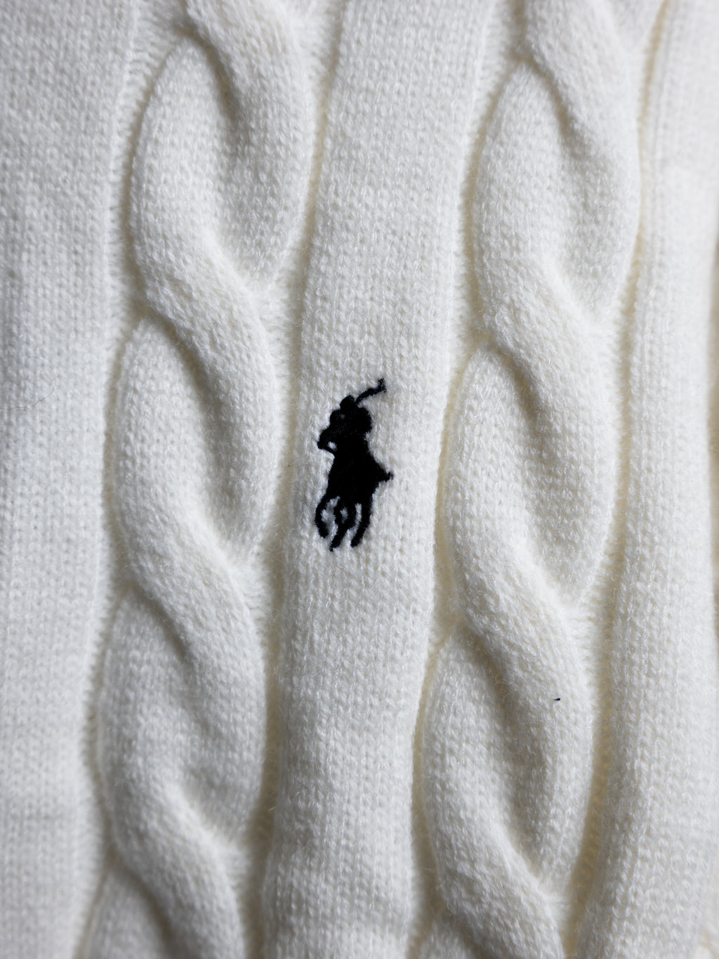 Pull Ralph Lauren Blanc – Maille torsadée