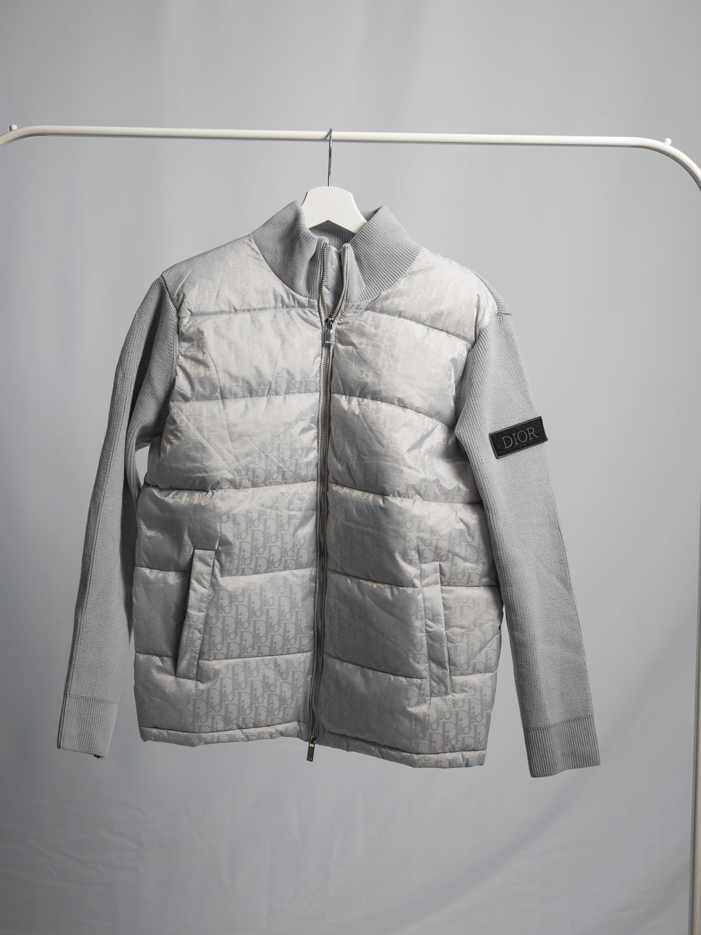 Veste Dior Oblique Grise – Manches en maille